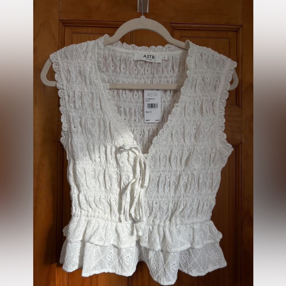 ASTR Ivory Textured Top